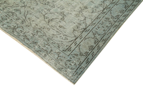 Overdyed Vintage Blue Vintage Cotton Wool Handmade Area Rug 5'8'' x 8'11''