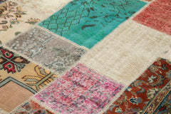 Kirk Yama Pink Patchwork Cotton Wool Handmade Area Rug 6'9'' x 9'10''