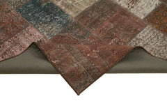 Kirk Yama Brown Patchwork Cotton Wool Handmade Area Rug 6'8'' x 9'9''