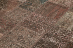 Kirk Yama Brown Patchwork Cotton Wool Handmade Area Rug 6'8'' x 9'10''