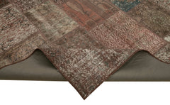 Kirk Yama Brown Patchwork Cotton Wool Handmade Area Rug 6'8'' x 9'10''