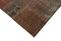 Kirk Yama Brown Patchwork Cotton Wool Handmade Area Rug 6'8'' x 9'10''