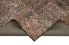 Kirk Yama Brown Patchwork Cotton Wool Handmade Area Rug 6'8'' x 9'10''