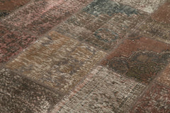 Kirk Yama Brown Patchwork Cotton Wool Handmade Area Rug 6'7'' x 9'9''