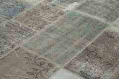 Kirk Yama Grey Patchwork Cotton Wool Handmade Area Rug 6'8'' x 9'9''