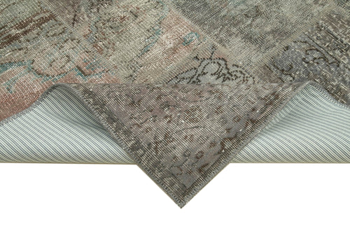 Kirk Yama Grey Patchwork Cotton Wool Handmade Area Rug 6'8'' x 9'9''