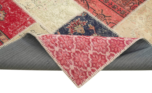 Kirk Yama Pink Patchwork Cotton Wool Handmade Area Rug 6'8'' x 9'9''