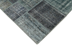 Kirk Yama Grey Patchwork Cotton Wool Handmade Area Rug 6'9'' x 9'11''