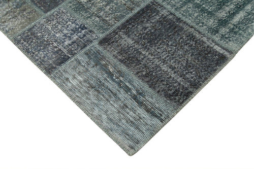 Kirk Yama Grey Patchwork Cotton Wool Handmade Area Rug 6'9'' x 9'11''