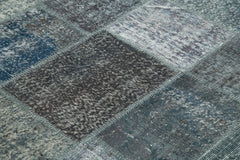 Kirk Yama Grey Patchwork Cotton Wool Handmade Area Rug 6'9'' x 9'11''