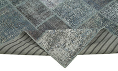 Kirk Yama Grey Patchwork Cotton Wool Handmade Area Rug 6'9'' x 9'11''