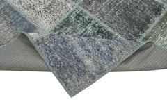 Kirk Yama Grey Patchwork Cotton Wool Handmade Area Rug 6'9'' x 9'11''
