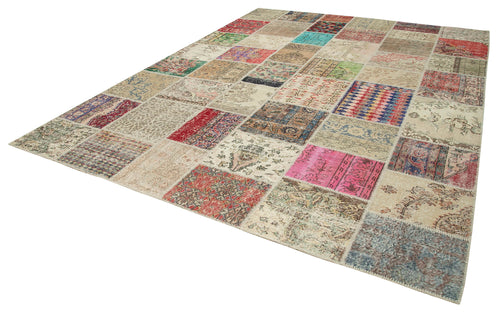 Kirk Yama Beige Patchwork Cotton Wool Handmade Area Rug 9'11'' x 13'3''