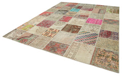 Kirk Yama Beige Patchwork Cotton Wool Handmade Area Rug 9'11'' x 13'2''