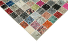 Kirk Yama Pink Patchwork Cotton Wool Handmade Area Rug 9'10'' x 13'1''