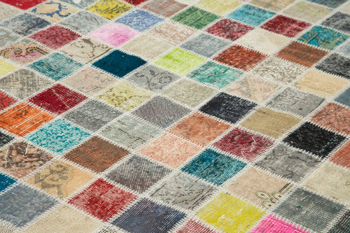 Kirk Yama Pink Patchwork Cotton Wool Handmade Area Rug 9'10'' x 13'1''