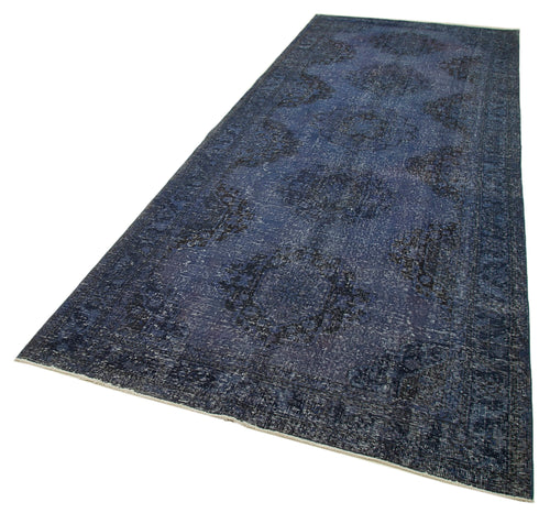 Zile Purple Vintage Cotton Wool Handmade Area Rug 4'9'' x 12'7''