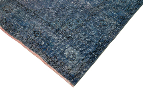 Zile Blue Vintage Cotton Wool Handmade Area Rug 4'7'' x 12'6''