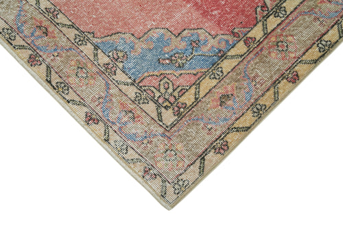 Zile Beige Vintage Cotton Wool Handmade Area Rug 4'9'' x 12'10''