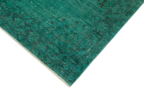 Handmade Area Rug – Vintage Turquoise Wool Carpet 4x12 Foot Durable Floor Covering