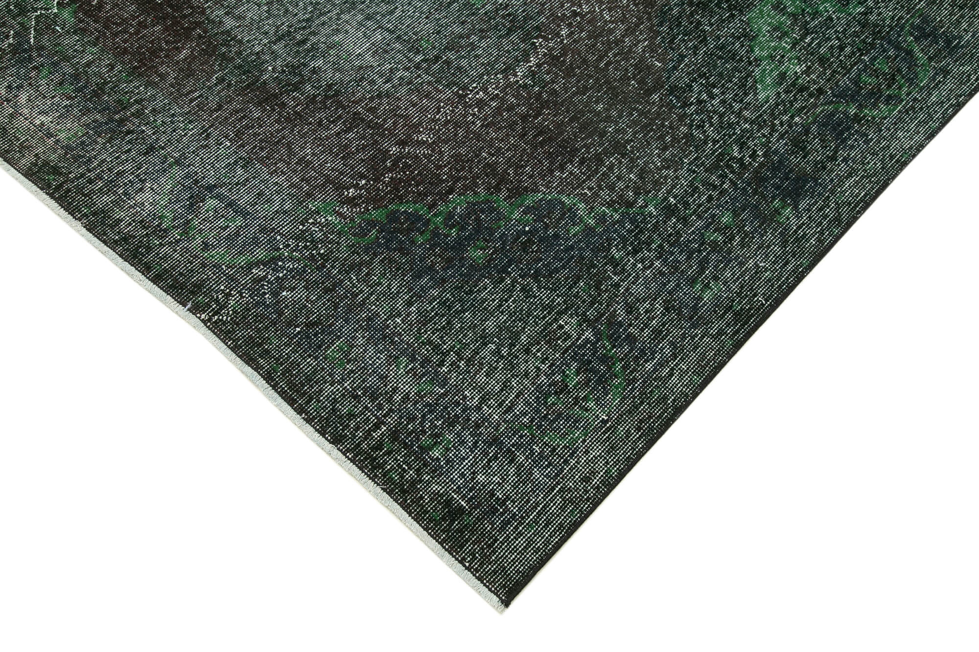 Handmade Vintage Area Rug – Black Cotton Wool 4'9'' x 12'11'' Classic Woven Carpet