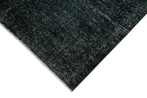 Zile Black Vintage Cotton Wool Handmade Area Rug 4'8'' x 12'8''