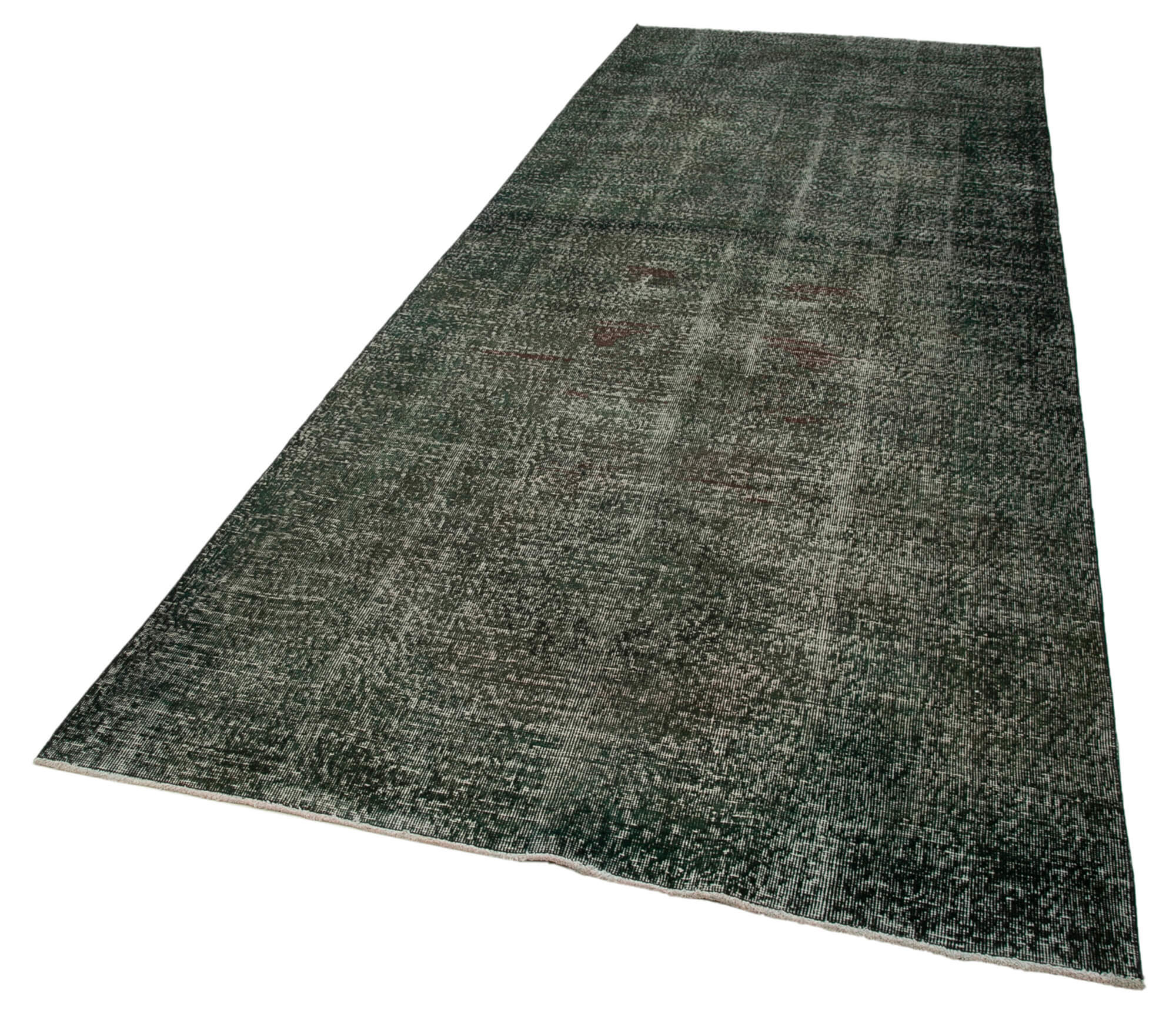 Handmade Vintage Area Rug - Black Wool & Cotton, Turkish Soft Wool Carpet 4'10" x 12'9"