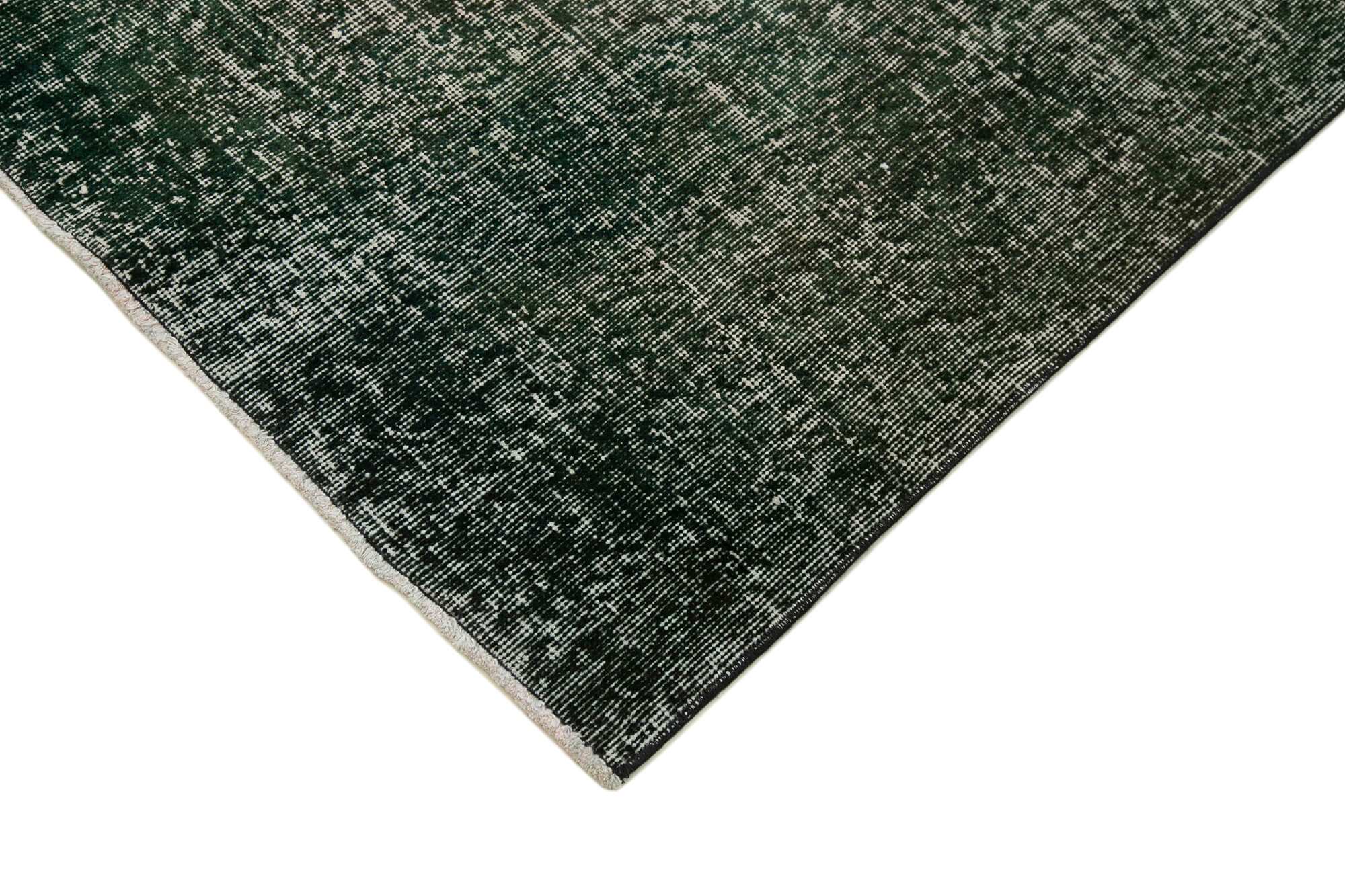 Handmade Vintage Area Rug - Black Wool & Cotton, Turkish Soft Wool Carpet 4'10" x 12'9"