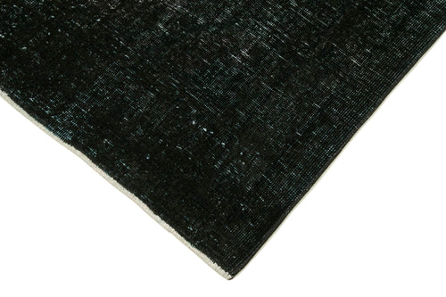 Zile Black Vintage Cotton Wool Handmade Area Rug 4'10'' x 12'6''