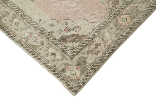 Zile Beige Vintage Cotton Wool Handmade Area Rug 4'11'' x 12'7''