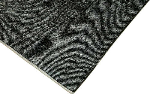 Zile Black Vintage Cotton Wool Handmade Area Rug 4'9'' x 12'5''