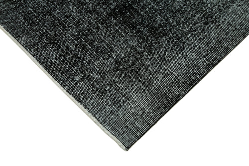 Zile Black Vintage Cotton Wool Handmade Area Rug 4'7'' x 12'6''
