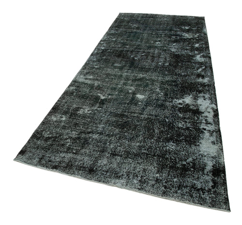 Zile Black Vintage Cotton Wool Handmade Area Rug 4'8'' x 12'6''