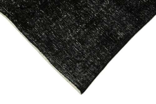 Zile Black Vintage Cotton Wool Handmade Area Rug 4'8'' x 11'8''