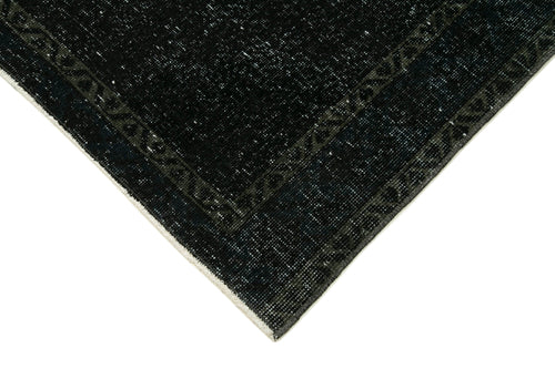 Zile Black Vintage Cotton Wool Handmade Area Rug 4'10'' x 12'5''