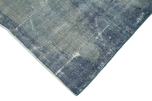 Zile Blue Vintage Cotton Wool Handmade Area Rug 4'1'' x 10'11''