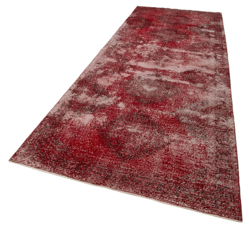 Zile Red Vintage Cotton Wool Handmade Area Rug 4'9'' x 12'7''