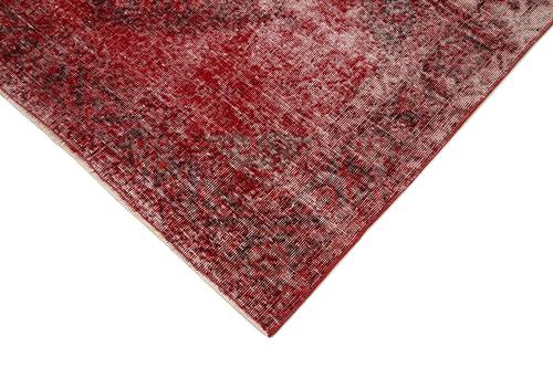 Zile Red Vintage Cotton Wool Handmade Area Rug 4'9'' x 12'7''