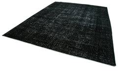 Handmade Area Rug – Persian Black Cotton Wool Vintage Hand Knotted Carpet 9x12