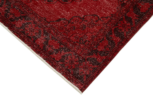 Zile Red Vintage Cotton Wool Handmade Area Rug 4'6'' x 12'6''