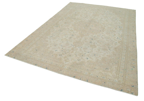 Persian Beige Classic Cotton Wool Handmade Area Rug 6'9'' x 9'8''