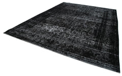 Persian Black Classic Cotton Wool Handmade Area Rug 9'7'' x 12'8''