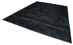 Handmade Area Rug – Persian Black Wool & Cotton Classic 9'5''x13'0'' Vintage Carpet