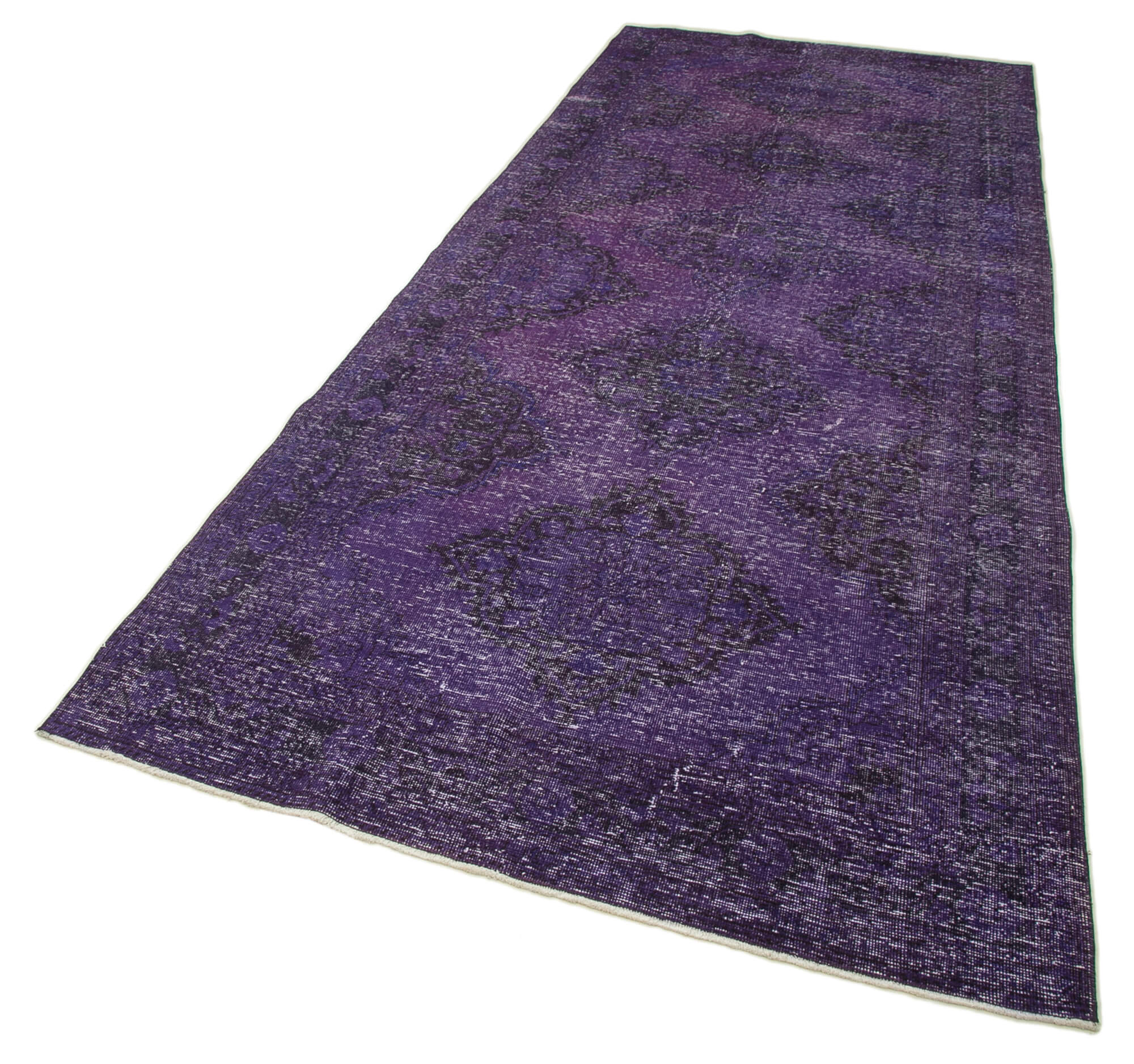 Handmade Wool Area Rug - Zile Purple Vintage Cotton Rug 4'9'' x 12'2'' | Agacan