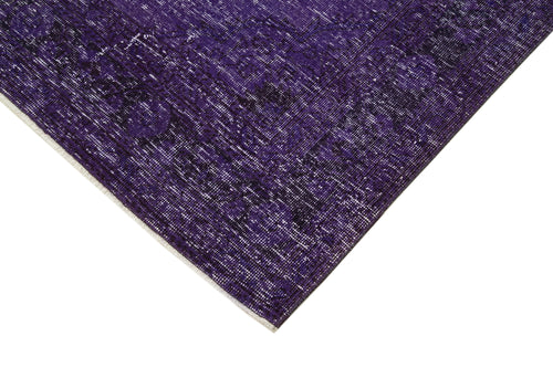 Zile Purple Vintage Cotton Wool Handmade Area Rug 4'9'' x 12'2''
