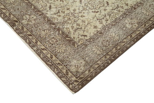 Vintage Beige Vintage Cotton Wool Handmade Area Rug 6'9'' x 9'11''