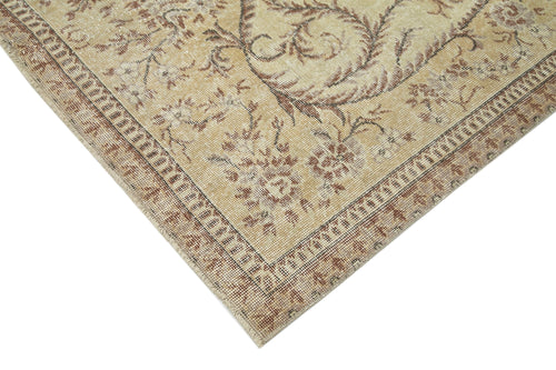 Vintage Beige Vintage Cotton Wool Handmade Area Rug 5'6'' x 8'4''
