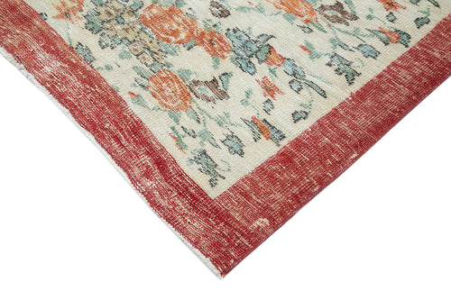 Vintage Beige Vintage Cotton Wool Handmade Area Rug 6'2'' x 9'8''