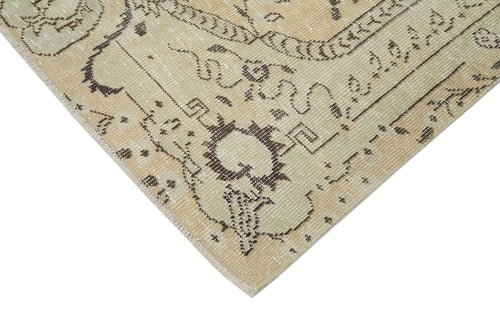 Vintage Beige Vintage Cotton Wool Handmade Area Rug 4'9'' x 8'5''