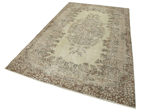 Vintage Beige Vintage Cotton Wool Handmade Area Rug 5'8'' x 9'6''